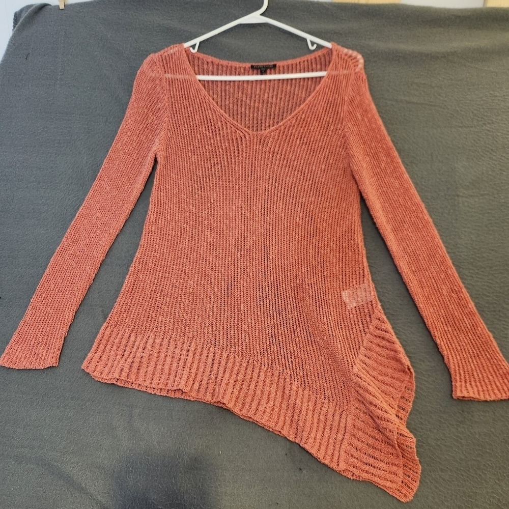 Eileen Fisher Sweater Lagenlook‎ Sz S Minimalist Linen Blend Pink Asymmetric
